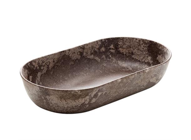 LUUPS ovalt fat i trefiber/plast, brun L:35x19cm/H:7cm - Egnet til buffet