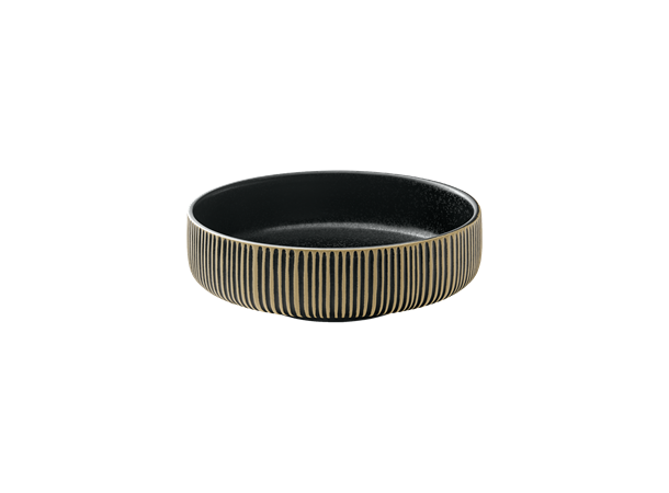 NARA bolle rund m. relieff Ø:120mm Sv/Hv Steingods - Ø:120mm H:56mm 0,33ltr