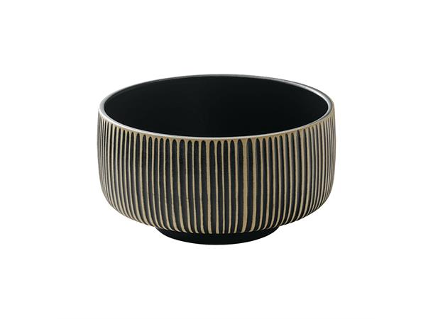 NARA skål dyp m. relieff Ø:150mm Sv/Hv Steingods - Ø:150mm H:78mm 88cl