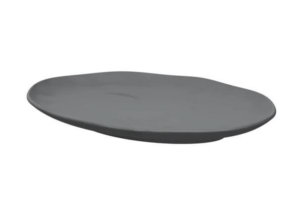 PIGMENT ovalt fat i melamin GRÅ L:280mm B:210mm H:30mm,vekt 390g