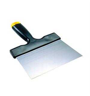 Plateskrape B:220x100mm I rustfritt stål m/håndtak i sort plast 