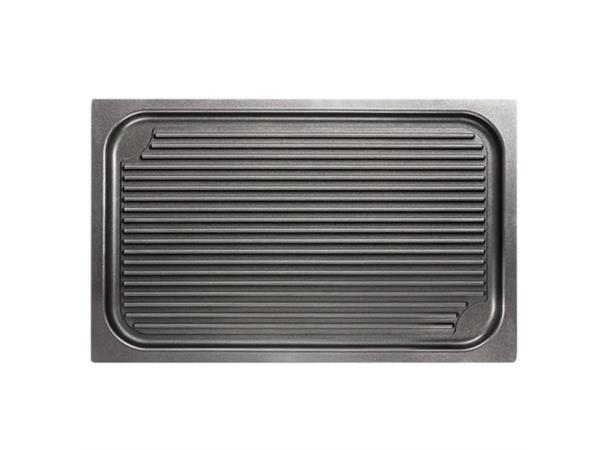 Stekefat i støpt aluminium GN 1/1 -25 Antistick coating,med grillribber