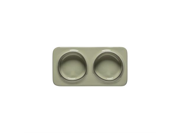 Tallerken med 2 rom 19x10cm AMBAR, Grønn ECOGRES Steingods