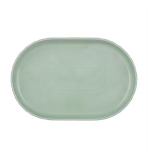 Tallerken oval coupe 24x16cm EDGE, Sea Rett kant - Høybrent porselen - Farget 