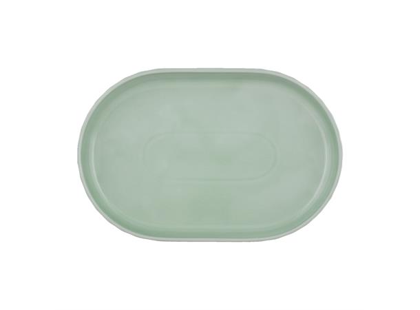Tallerken oval coupe 24x16cm EDGE, Sea Rett kant - Høybrent porselen - Farget