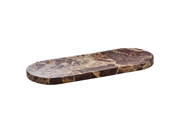 Tallerken/platå oval marmor rød 32x12cm - Kolleksjon Spotlight