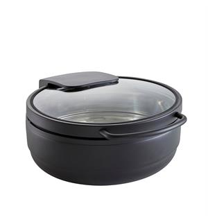 WMF Hot&Fresh Chafing Dish BAS rund sort Alle varmekilder. Med vippelokk i glass 