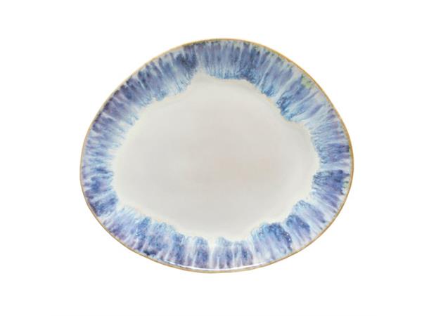 BRISA oval tallerken L:260mm B:230m, blå L:260mm B:230mm H:30mm - Stengods