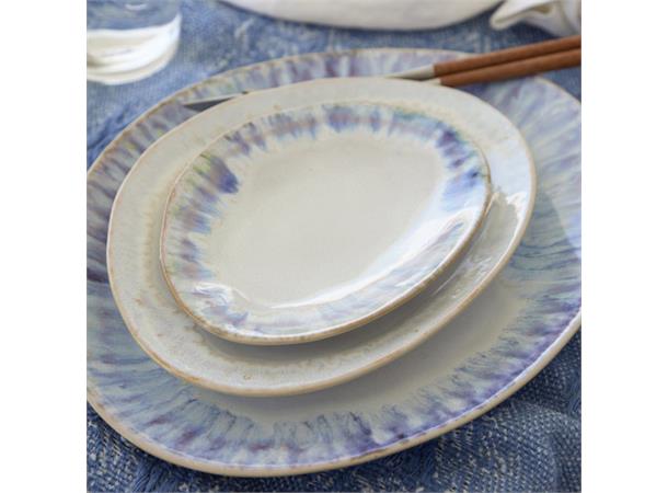 BRISA oval tallerken L:260mm B:230m, blå L:260mm B:230mm H:30mm - Stengods