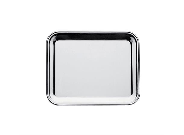 Barbrett rustfritt rektangulært 25x19cm Serveringsbrett i rustfritt stål