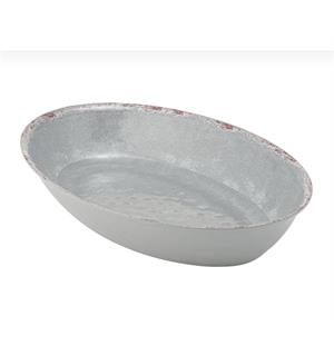 CASABLANCA oval bolle i melamin GRÅ L:420mm B:280mm H:70mm 3,8ltr 