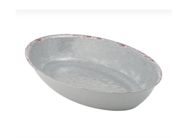 CASABLANCA oval bolle i melamin GRÅ L:420mm B:280mm H:70mm 3,8ltr