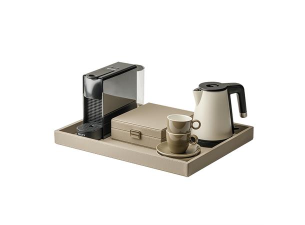 COLUMBUS velkomstbrett Nespresso beige 500x400x40, med utsparring for kabler