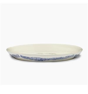 FEAST fat halvdypt Ø:350/H:40mm Dekor: White Stripes Blue 