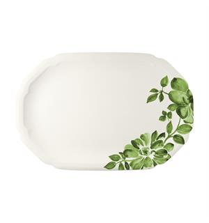 FLORAL CHARM tallerken oval 33x22cm Grønn - Noble China 