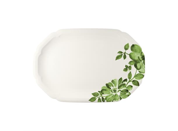 FLORAL CHARM tallerken oval 33x22cm Grønn - Noble China