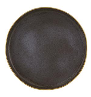 GOLD STONE tallerken/fat Ø:410, brun Steingods med håndmalt gullkant 