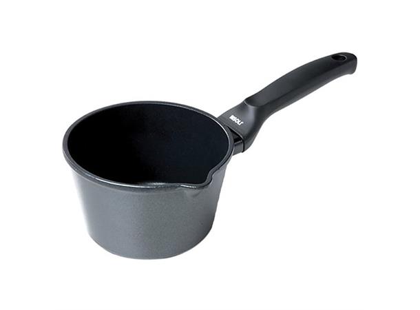 Kjele i støpt aluminium Ø:16cm H:11cm Med glasslokk, antistick coating, 1,5Ltr
