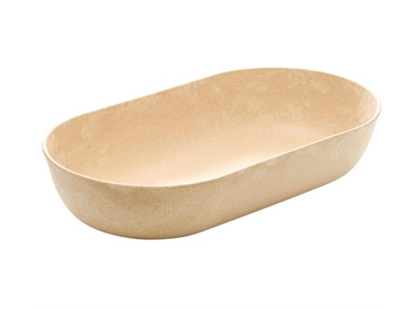 LUUPS ovalt fat i trefiber/plast, sand/b L:35x19cm/H:7cm - Egnet til buffet