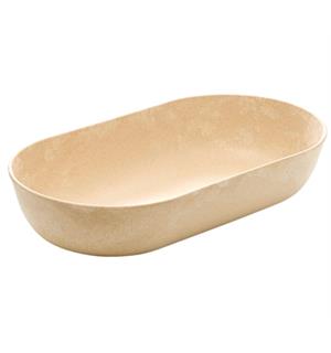 LUUPS ovalt fat i trefiber/plast, sand/b L:35x19cm/H:7cm - Egnet til buffet 