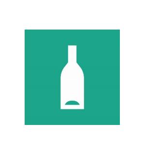 Merking av avfallsbeholdere GLASS 14x14cm, utført i Murfolie m laminat 