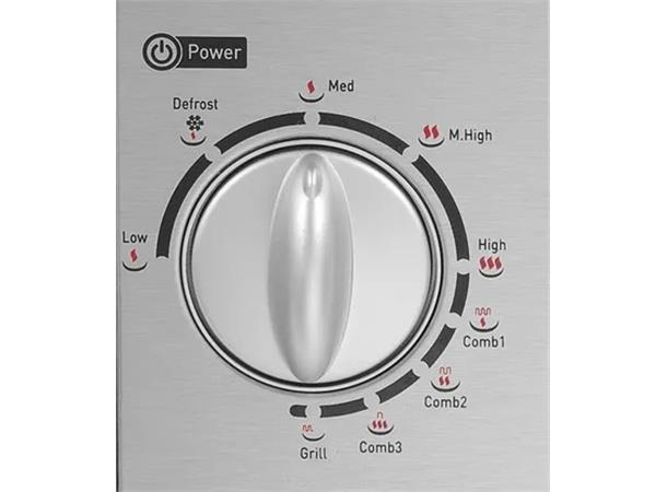 Microbølgeovn m grill, volum 20ltr,1050W LxBxH 440x360x250mm, Rustfri utførelse