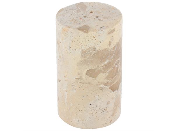 Saltbøsse marmor "Sylinder" beige Ø:4,5cm/H:8cm