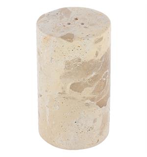 Saltbøsse marmor "Sylinder" beige Ø:4,5cm/H:8cm 