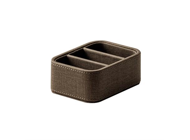 TRIBUTE beholder til teposer og garnityr 135x100x50, brun PU skinn m/struktur