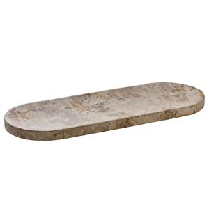Tallerken/platå oval marmor sand 32x12cm - Kolleksjon Spotlight 