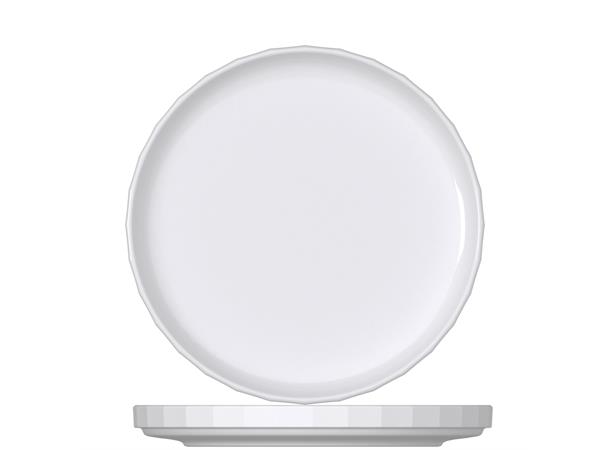 Tallerken rett kant Ø:20cm EDGE, Hvit Høybrent porselen