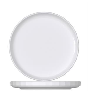 Tallerken rett kant Ø:20cm EDGE, Hvit Høybrent porselen 