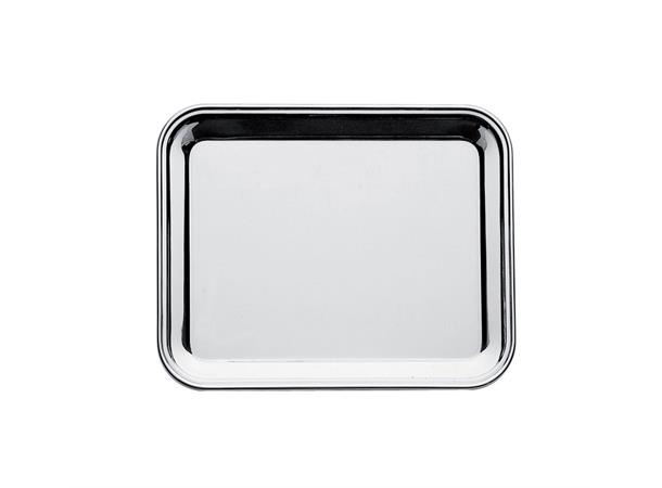 Barbrett rustfritt rektangulært 29x22cm Serveringsbrett i rustfritt stål