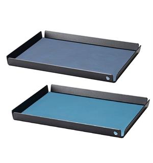 Brett sort aluminium m/skinnmatte 28x36 Tosidig skinninlg. Midnight Blue/Petrol 