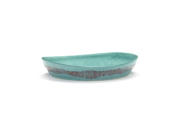 FEAST fat halvdypt Ø:300/H:60mm Dekor: Azure Swirl-Stripes Red