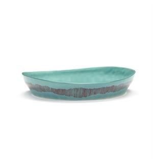 FEAST fat halvdypt Ø:300/H:60mm Dekor: Azure Swirl-Stripes Red 
