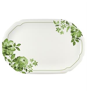FLORAL CHARM tallerken oval 36x24cm Grønn - Noble China 