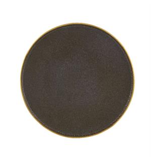GOLD STONE tallerken coupe Ø:275mm, brun Steingods med håndmalt gullkant 