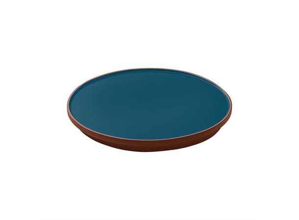 JARDIM flat tallerken Ø:210mm, blå Terrakotta med glassert innerflate