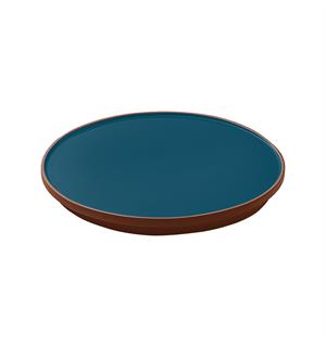 JARDIM flat tallerken Ø:210mm, blå Terrakotta med glassert innerflate 