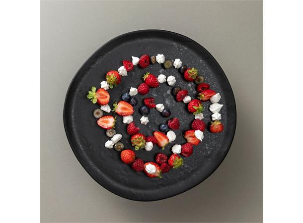 Kakefat på stett Ø:28cm Sort, BOUTIQUE Steingods