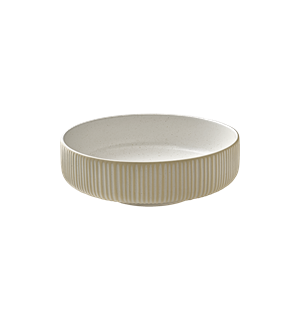 NARA bolle rund m. relieff Ø:120mm Hvit Steingods - Ø:120mm H:56mm 0,33ltr 