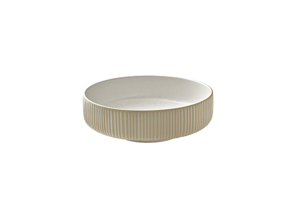 NARA bolle rund m. relieff Ø:120mm Hvit Steingods - Ø:120mm H:56mm 0,33ltr