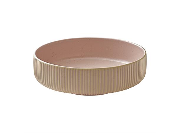 NARA bolle rund m. relieff Ø:210mm Rosé Steingods - Ø:210mm H:70mm 1,46ltr