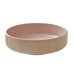 NARA bolle rund m. relieff Ø:210mm Rosé Steingods - Ø:210mm H:70mm 1,46ltr 