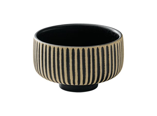 NARA dipskål m. relieff Ø:80mm Sv/Hv Steingods - Ø:80mm H:50mm 12cl