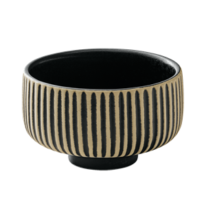 NARA dipskål m. relieff Ø:80mm Sv/Hv Steingods - Ø:80mm H:50mm 12cl 