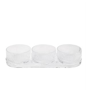 PILASTRO tapassett 3xglasskåler+fat 30x10cm 