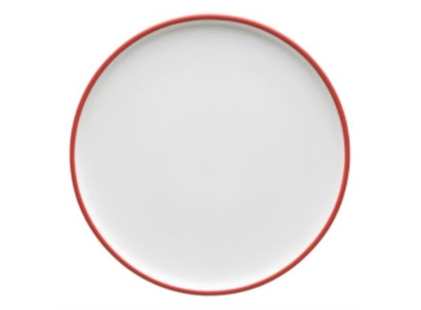 SHIRO tallerken coupe flat Ø: 240mm Dekor: Hvit med RØD rim