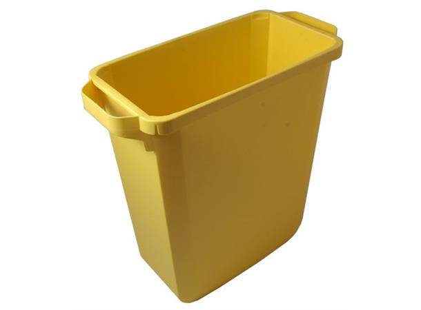 Slim Jim Avfallsbeholder 60ltr GUL 290x550x620mm- uten lokk og understell